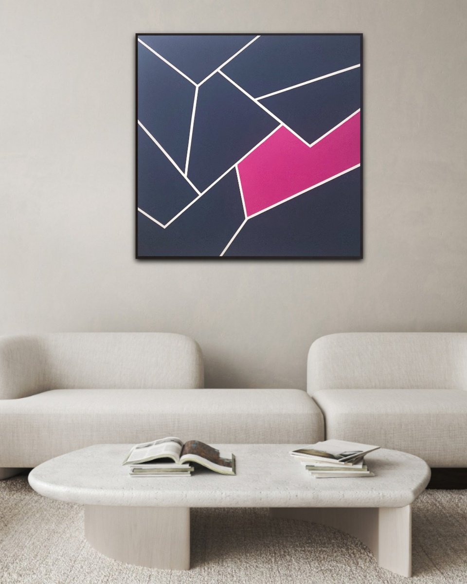 Geometric Abstract Acrylic Painting By Veronika Obushikhina, 35 X 35", Constructs 6, Original Artwork