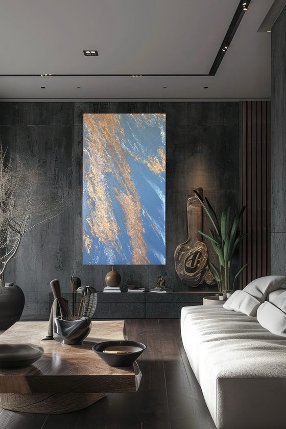 Filón — Large Blue Abstract Vertical 160 cm