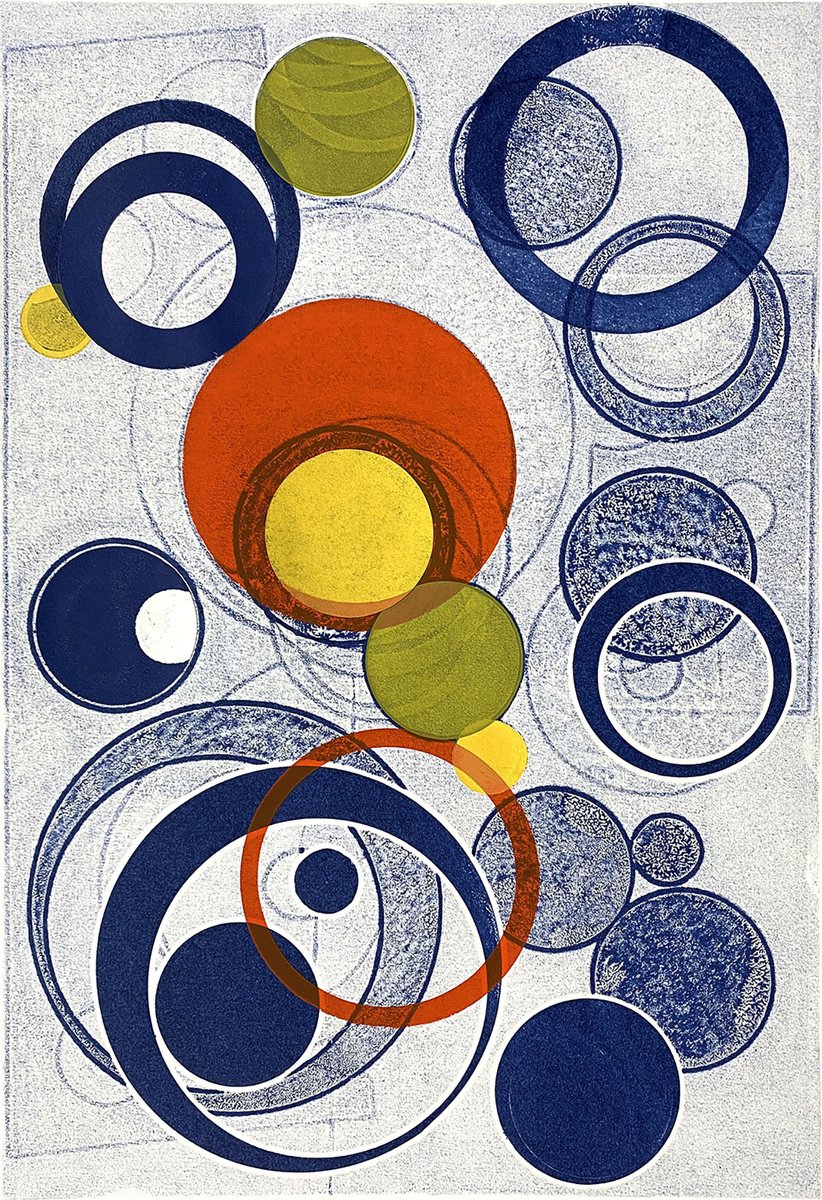 Geometric Abstract Limited Edition Print By Helen Boden, 15 X 21, Looking Through And Within, Original Artwork