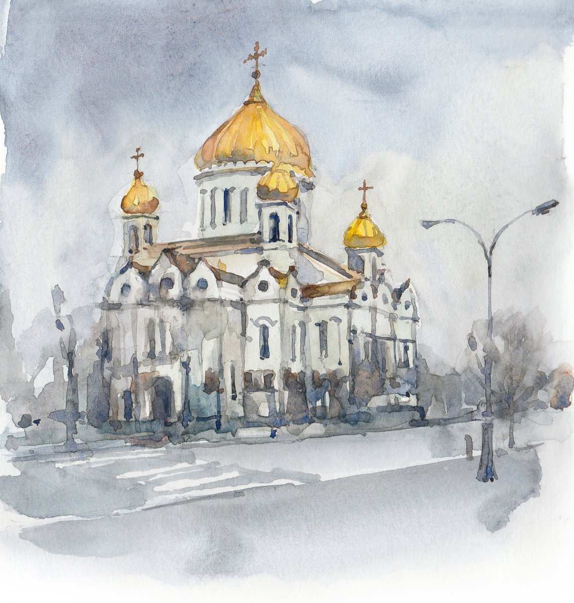 Cathedral of Christ the Saviour in Moscow. by Tatiana Alekseeva