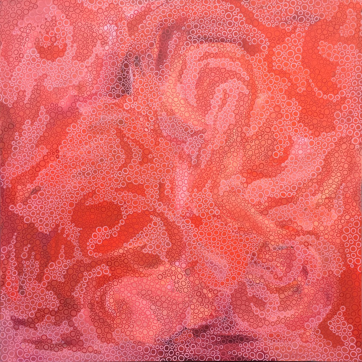 Abstract Acrylic Painting By Jennifer Bell, 36 X 36, Embers, Original Artwork