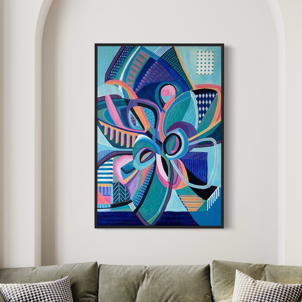 Abstract Acrylic Painting By Samantha Malone, 28 X 39", It