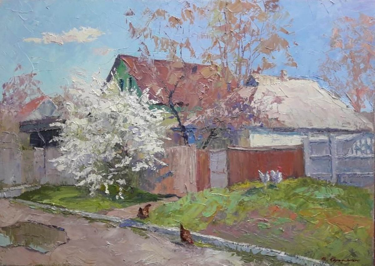 Oil painting Cherry blossom Serdyuk Boris Petrovich nSerb745 by Boris Serdyuk