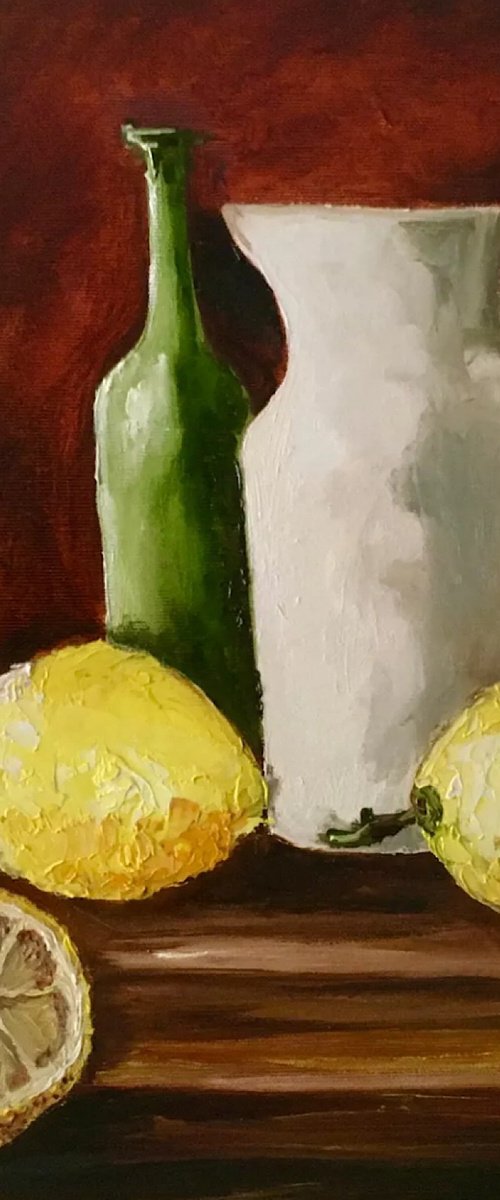 Bottles and lemons. by Olga Koval