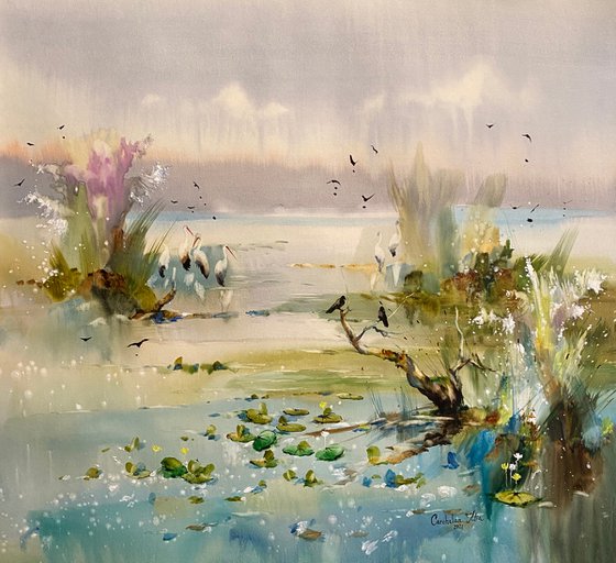 Sold Watercolor “Blossoming Delta” gift for him