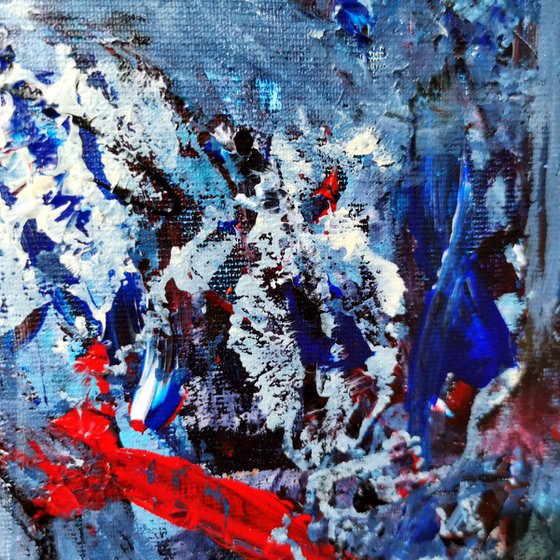 Enigmatic eclectic blue light angel spiritual painting by master O Kloska