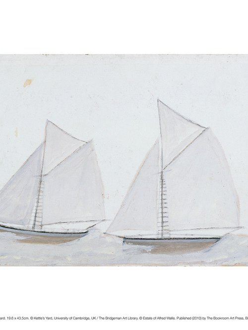 Three Sailing Boats in a Line by Alfred Wallis