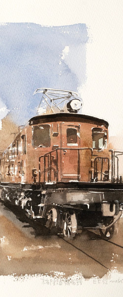 Electric Locomotive EF52/20x30cm Sketch by Masato Watanabe