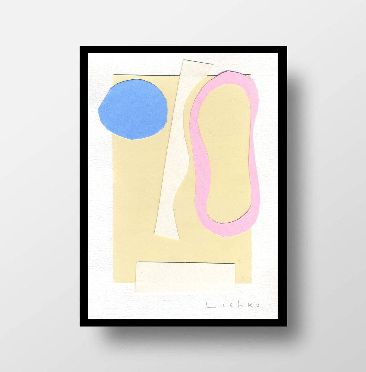 Expressive Abstract Collage By V. Lishko, 6 X 8", Untitled 21*15 Cm / 8,26*5,90 Inch / Collage, Original Artwork