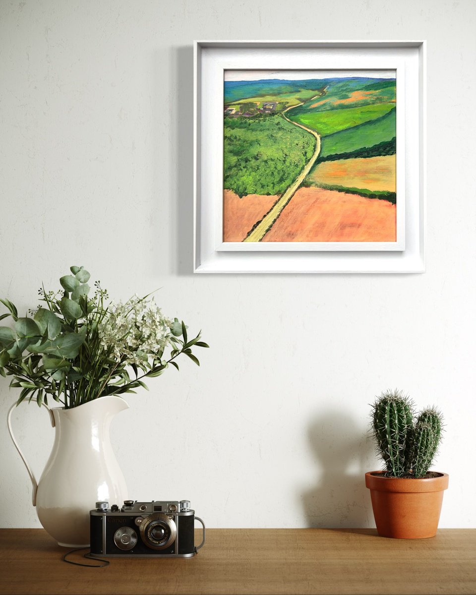 Impressionistic Landscape Acrylic Painting By Km Arts, 15 X 15", Whispers Of The Grove, Original Artwork