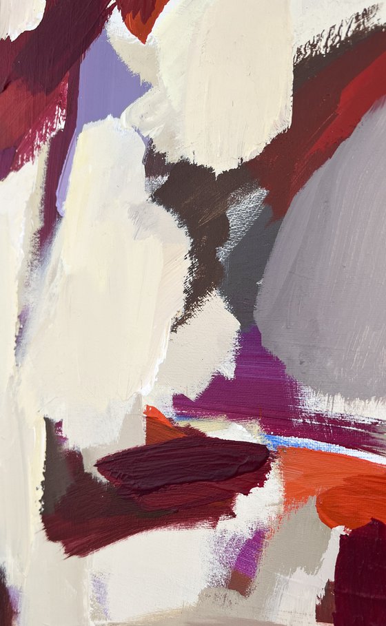 BRIGHT MOMENTS/Abstract red painting