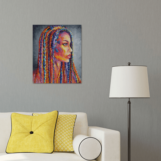 Sight - portrait, oil painting, woman portrait, woman, woman face, face oil painting, woman portrait oil painting