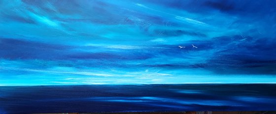 Morning Light in Blue - seascape, emotional, panoramic