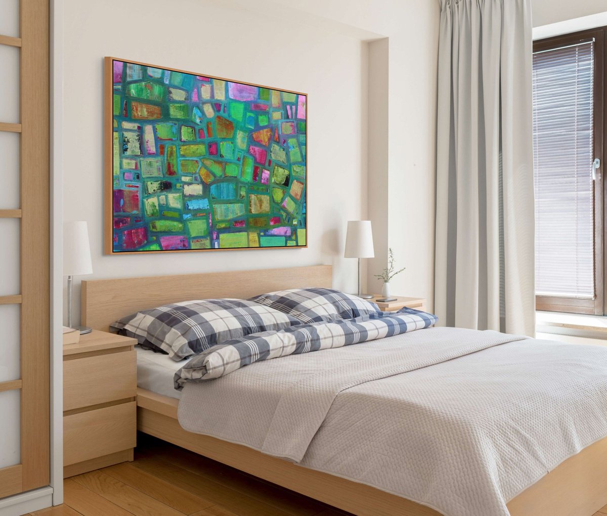 Expressive Abstract Acrylic Painting By Sage Mountain Studio, 48 X 36", Kaleidoscope Dream, Original Artwork