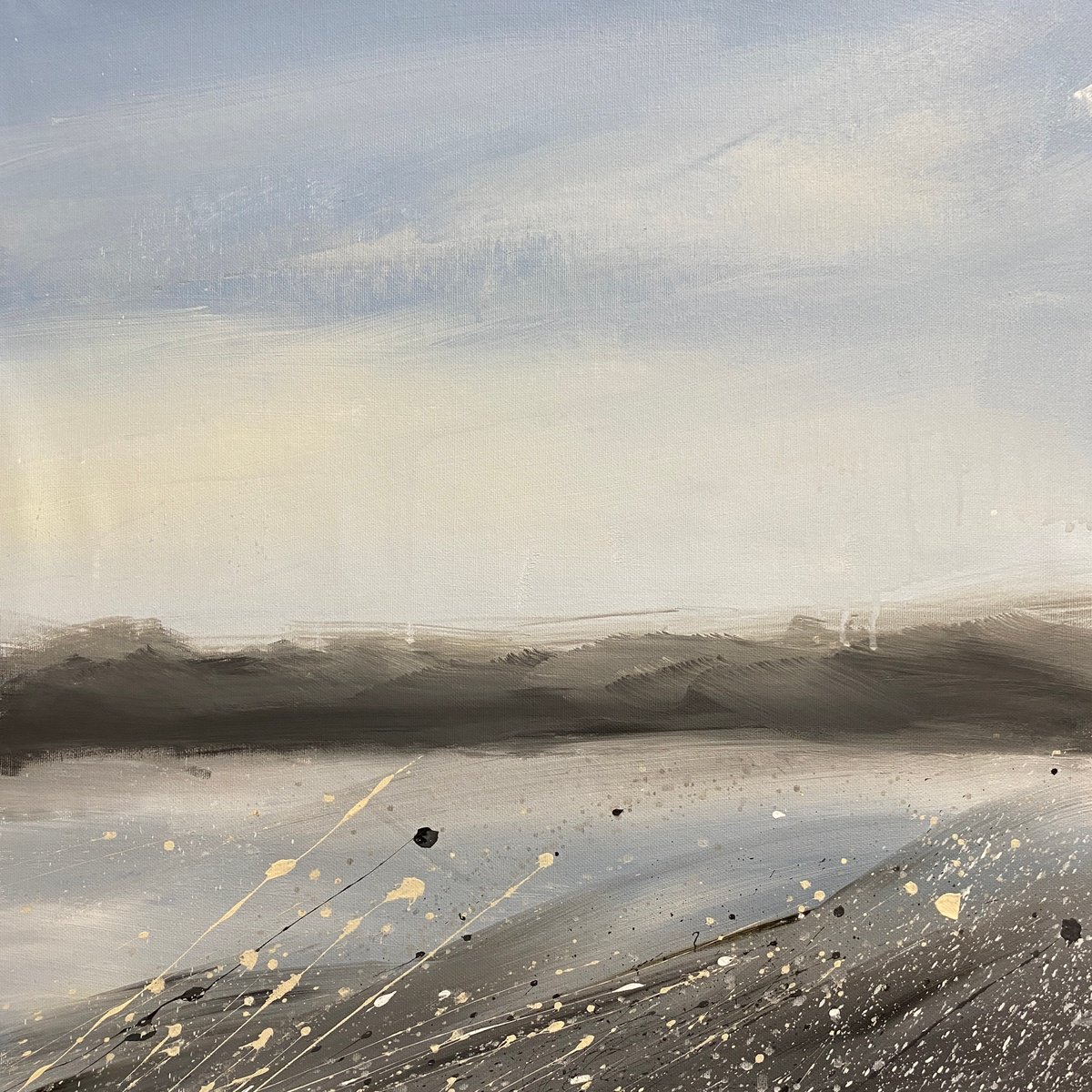 Impressionistic Landscape Acrylic Painting By Helen Mount, 16 X 16, Winter Dreams/2, Original Artwork