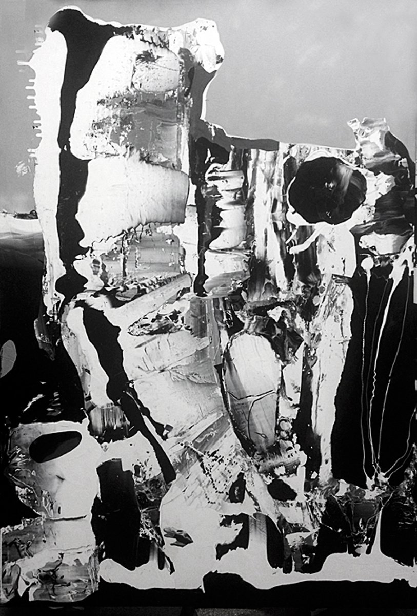 Organic Landscape Acrylic Painting By Steve Pennisi, 35 X 49", Rocks, Original Artwork