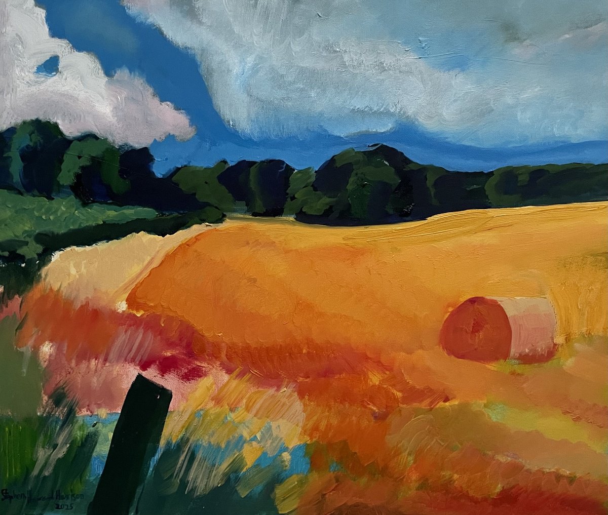 Expressive Landscape Oil Painting By Stephen Howard Harrison, 24 X 20", 