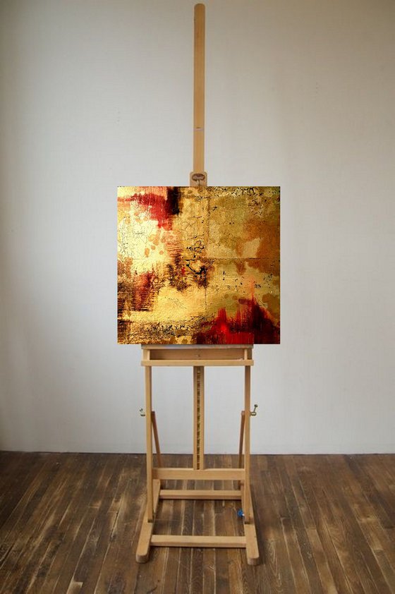 Gold  abstract painting  #0012