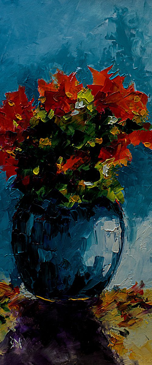 Modern still life painting with flowers by Marinko Šaric