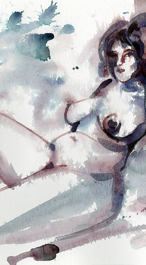 Watercolor Nude 5 by Kathy Morton Stanion
