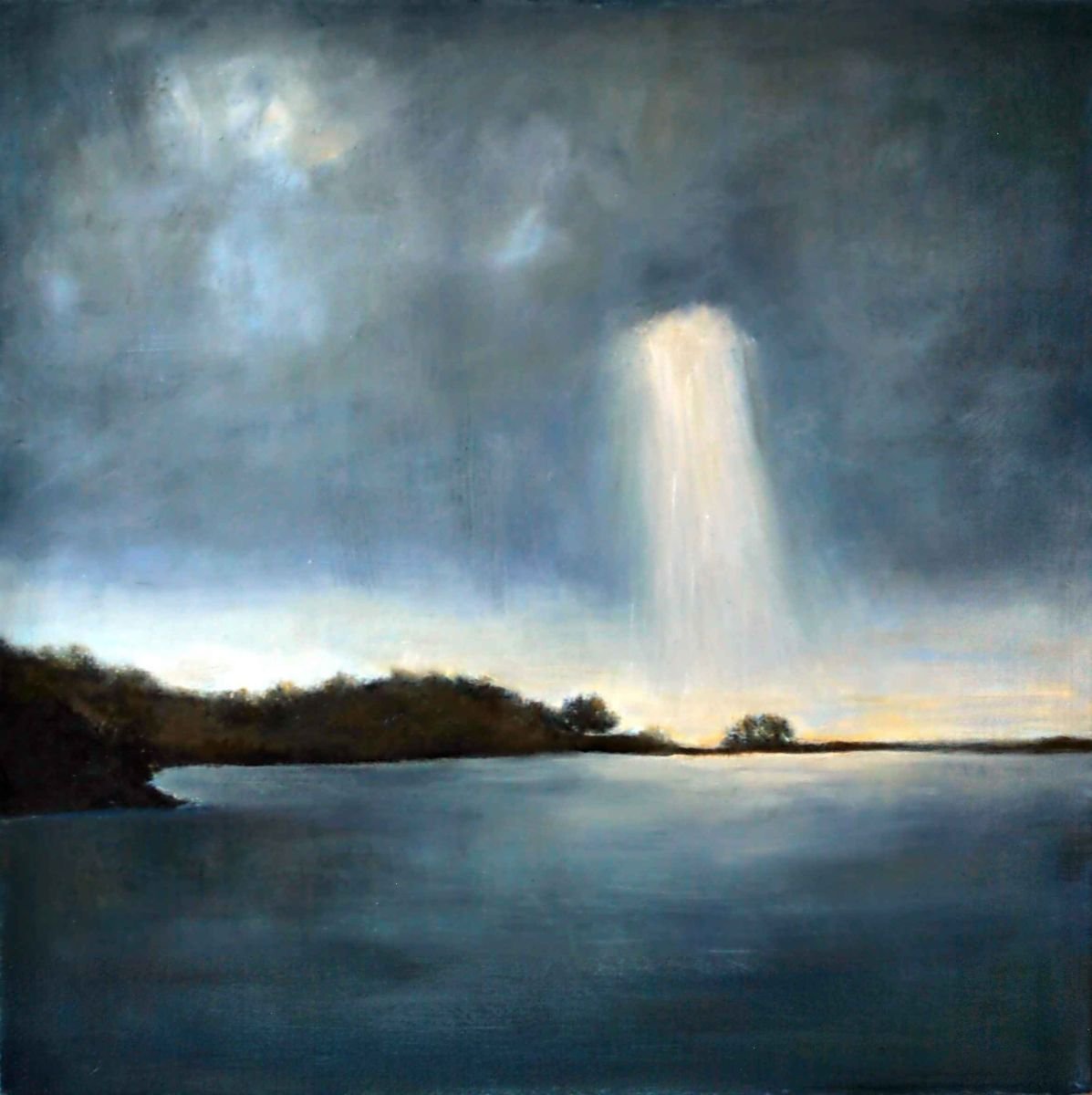 Impressionistic Landscape Oil Painting By Daniela Roughsedge, 10 X 10, Hope, Original Artwork