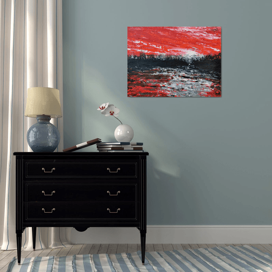 Red abstract landscape