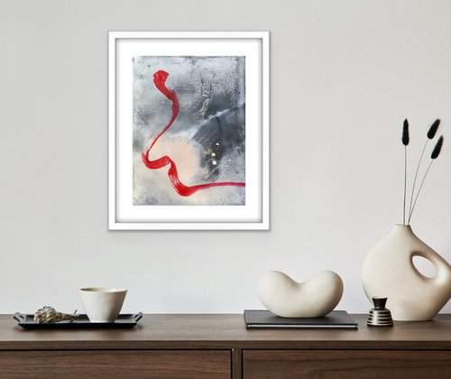 DIVE INTO BLACK WITH RED IV by Maria Bacha