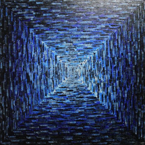 Large square gradient white dark blue by Jonathan Pradillon