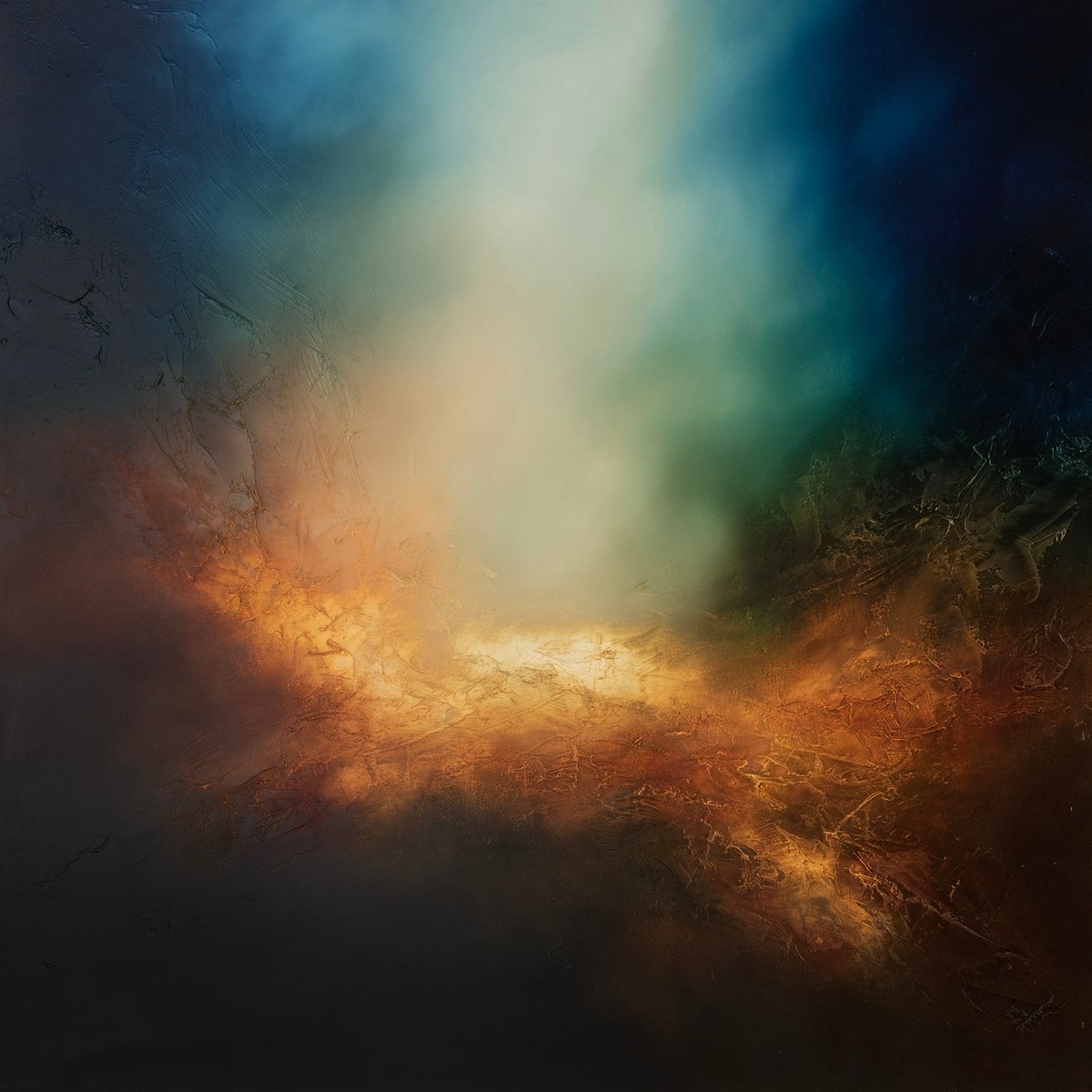 Abstract Landscape Oil Painting By Paul Bennett, 30 X 30", Sky Rise, Original Artwork