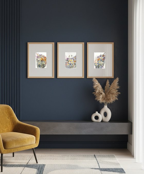 Summer embraces (Triptych)