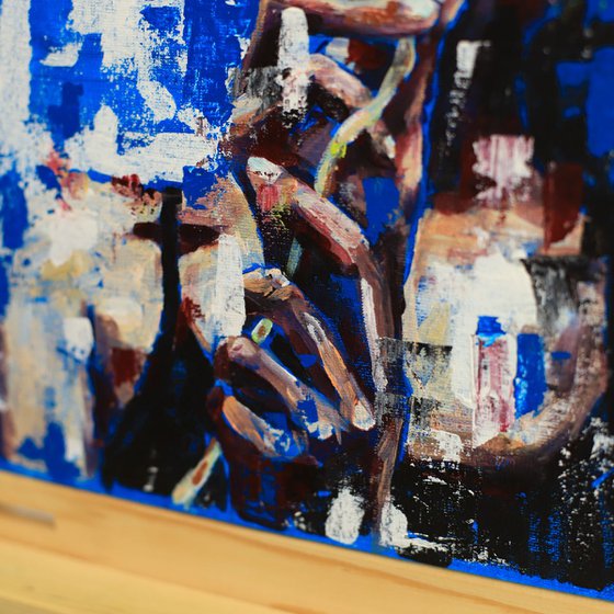 Blue (30x30 cm) acrylic painting on canvas