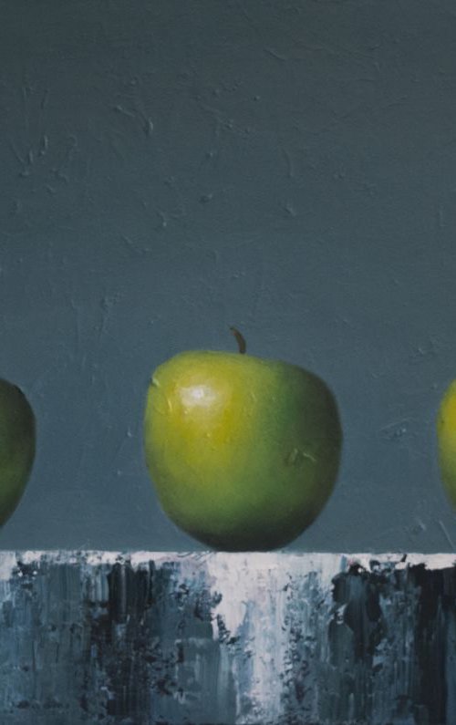 Three of a kind - Still life with apples by Damien Venditti