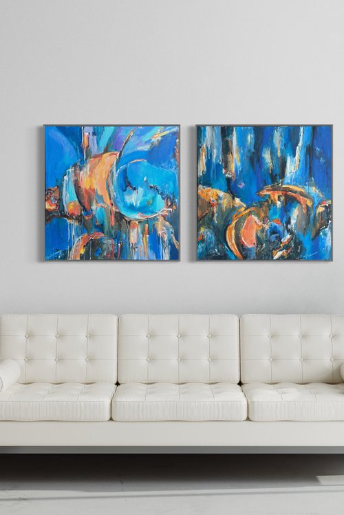 Ethereal Reverie Diptych by Olga McNamara