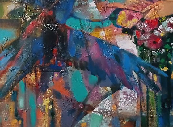 Girl and a Bouquet of Flowers