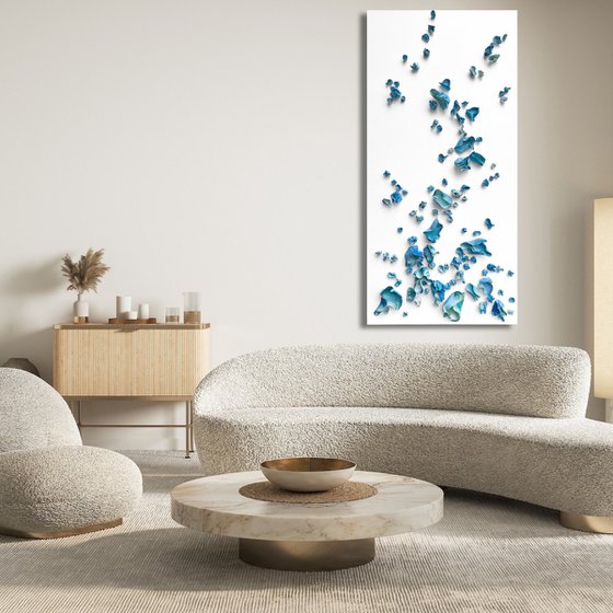 Whimsical Impermanence, blue #2 (24"x48")