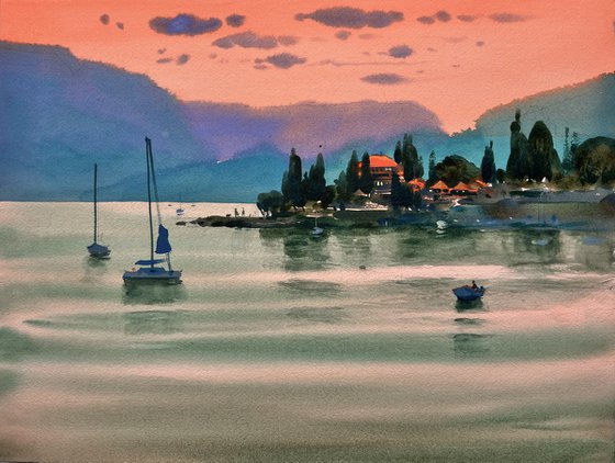 Sunset over Lake Garda