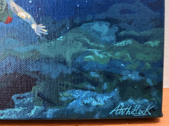 Underneath XXVIII - Miniature swimming painting