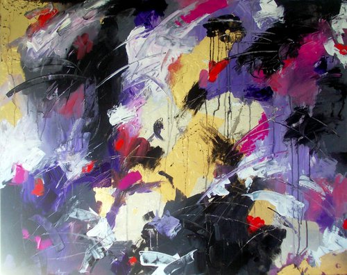 Perfect Storm-Abstract Acrylic Painting on Canvas-Large Abstract Painting by Antigoni Tziora