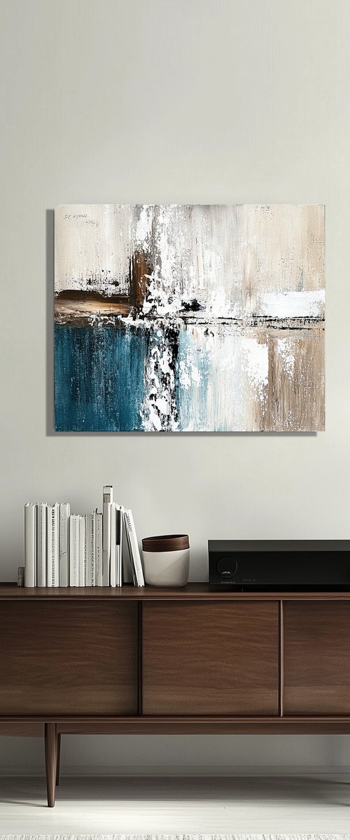 Modern Abstract Neutral Wall Art Contemporary by Tatiana Malinovscaia