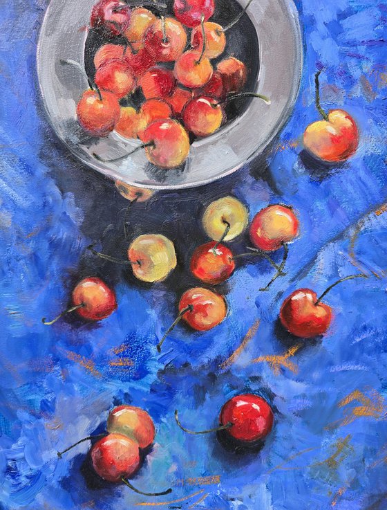 Cherries on Blue