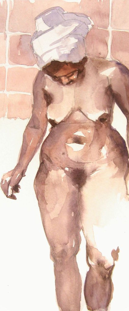 nude standing pose II by Goran Žigolić Watercolors