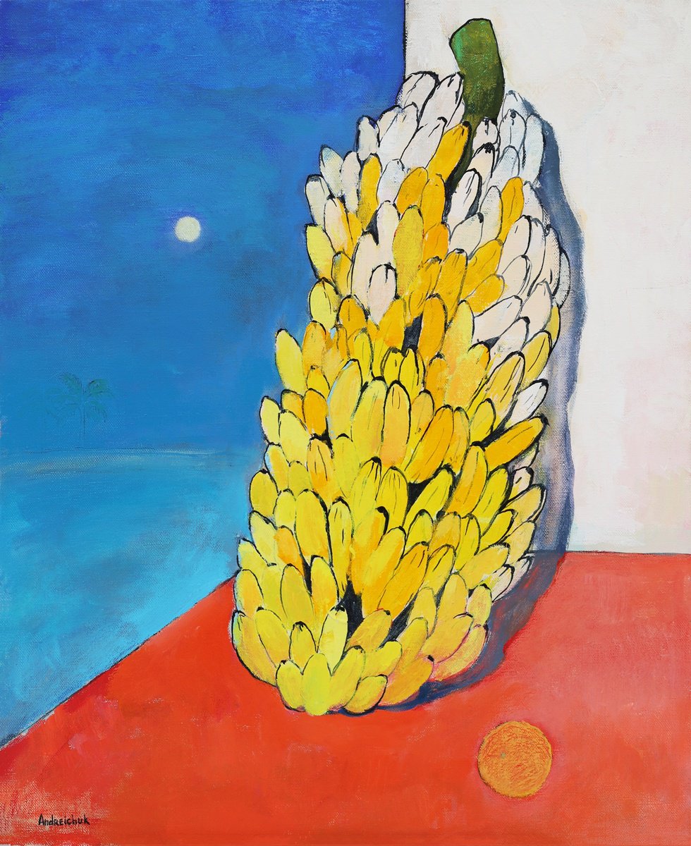Still Life With Orange And Banana By Artem Andreichuk, 35 X 43, Artwork For Sale On Artfinder