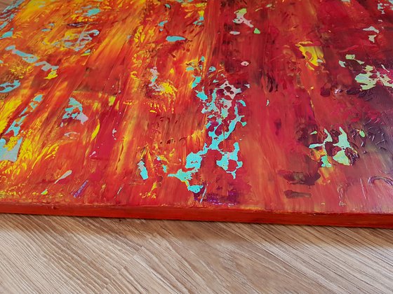 Caribbean evenings - diptych colorful abstract painting