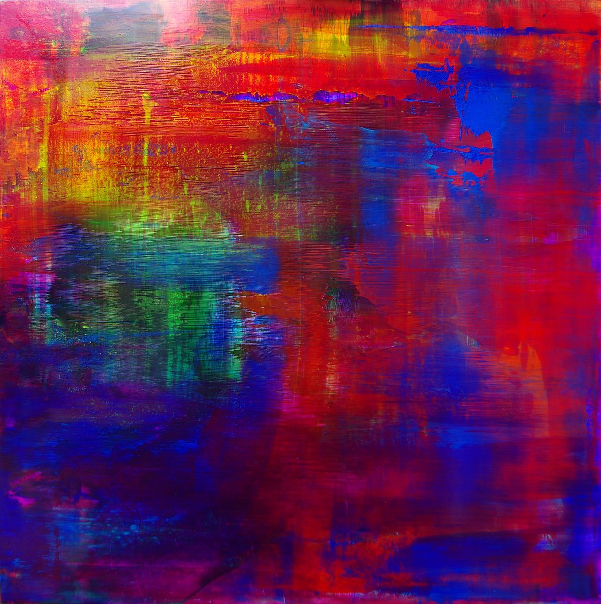 Abstract Acrylic Painting By Richard Heys, 24 X 24", Lila