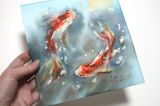 Koi fish in watercolor