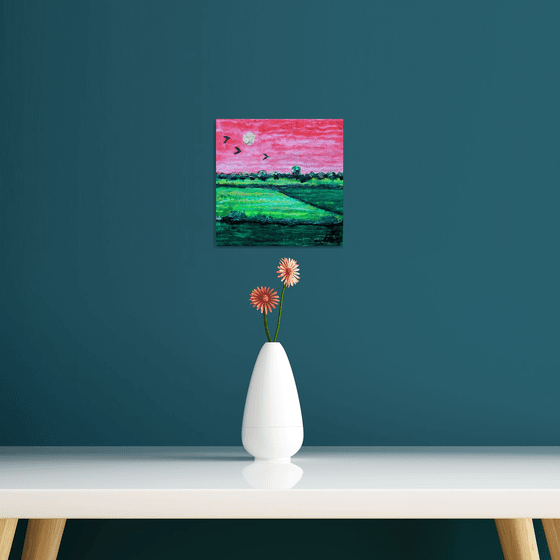 Strawberry Skies III (small 20 cm x 20 cm)