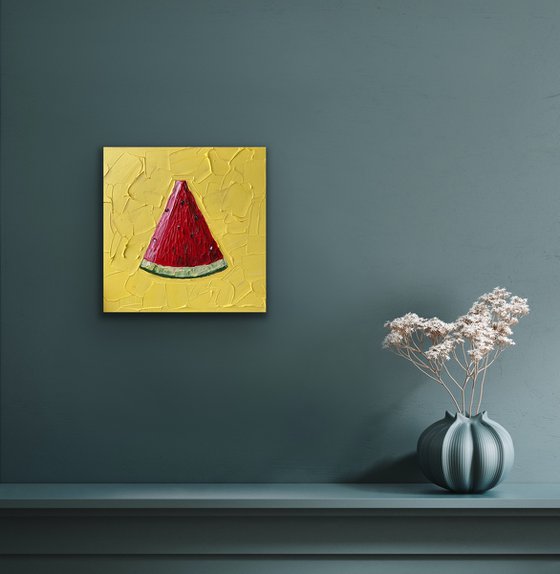 Watermelon on yellow