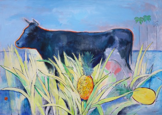 Cow. Morning. Bali.