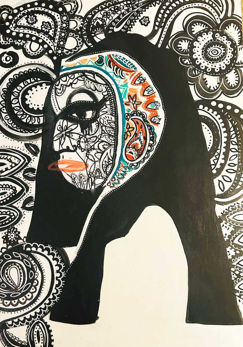 Acrylic Painting , Noor By Georgia Sawers, 17 X 24, Artwork For Sale On Artfinder