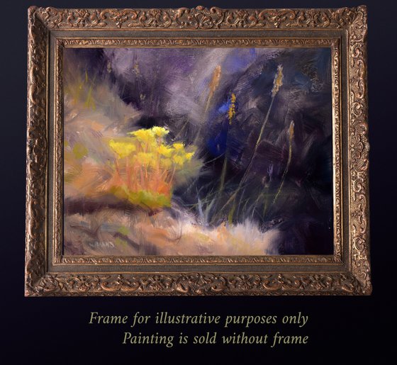 Wild stonecrop sedum flowers in blue grass